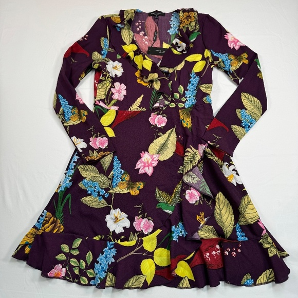 Romeo & Juliet Couture Dresses & Skirts - Romeo + Juliet Long Sleeve Floral Mini Dress  Womens Size M Purple NWT